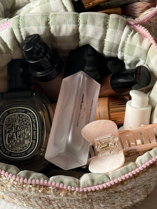 The “Leaving in Five” Makeup Bag